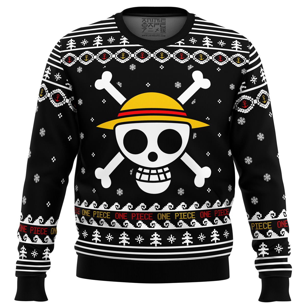 one piece straw hat pirates christmas ugly christmas sweater ana2207 3797 - Fandomaniax Store