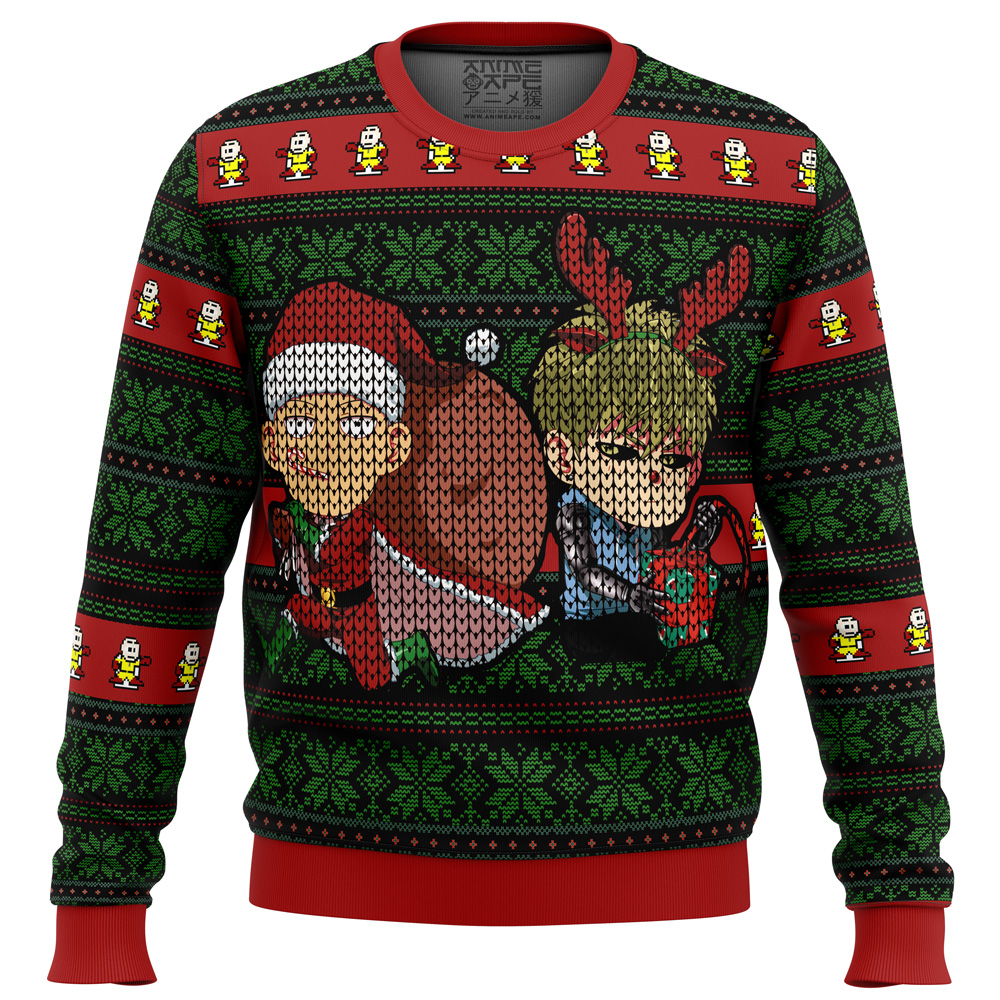one punch man holiday ugly christmas sweater ana2207 1076 - Fandomaniax Store