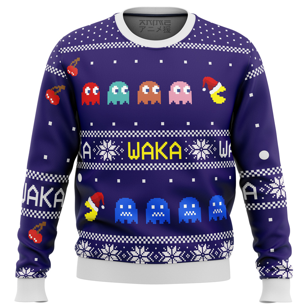 pacman waka waka ugly christmas sweater ana2207 8873 - Fandomaniax Store