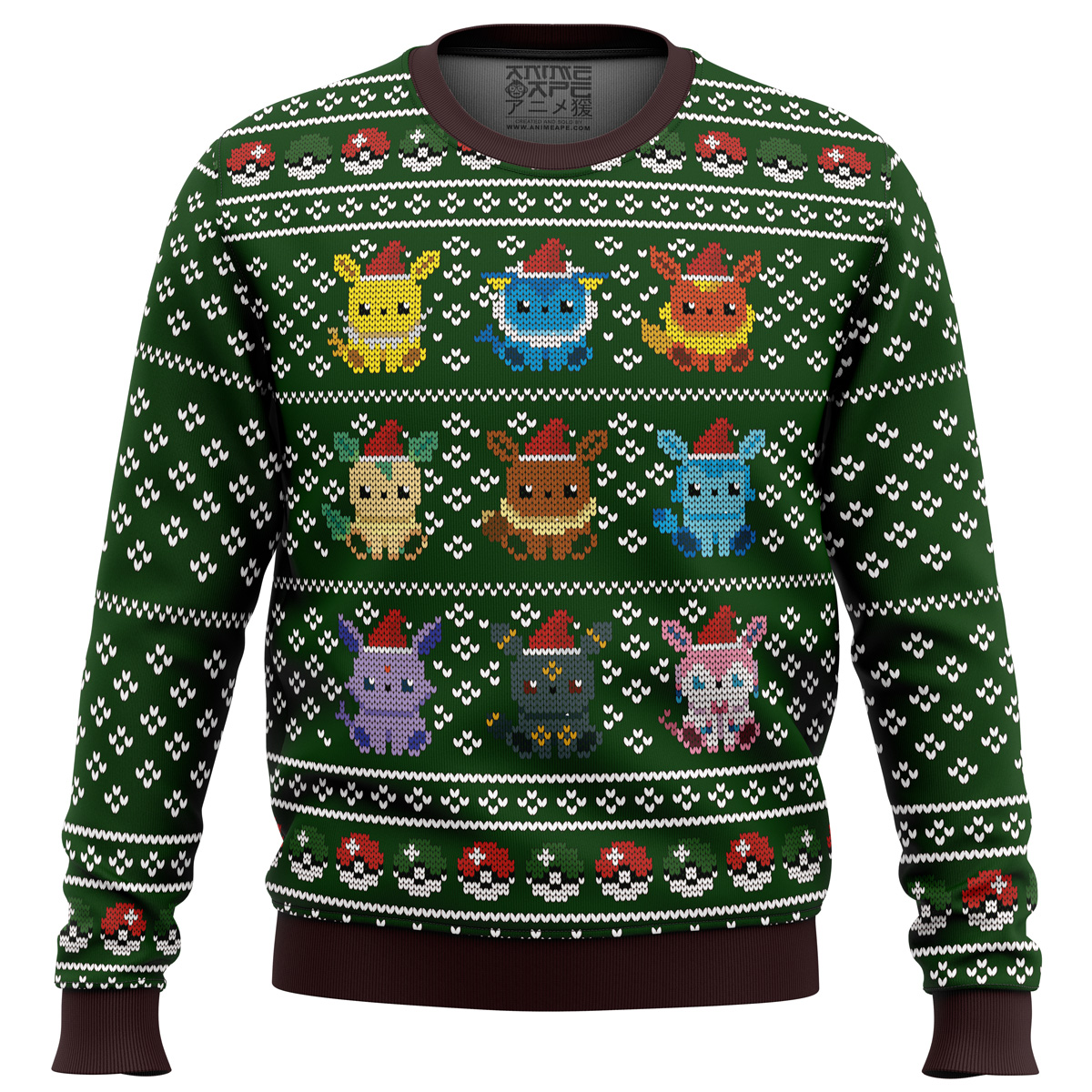 pokemon eevee eeveelutions ugly christmas sweater ana2207 5645 - Fandomaniax Store