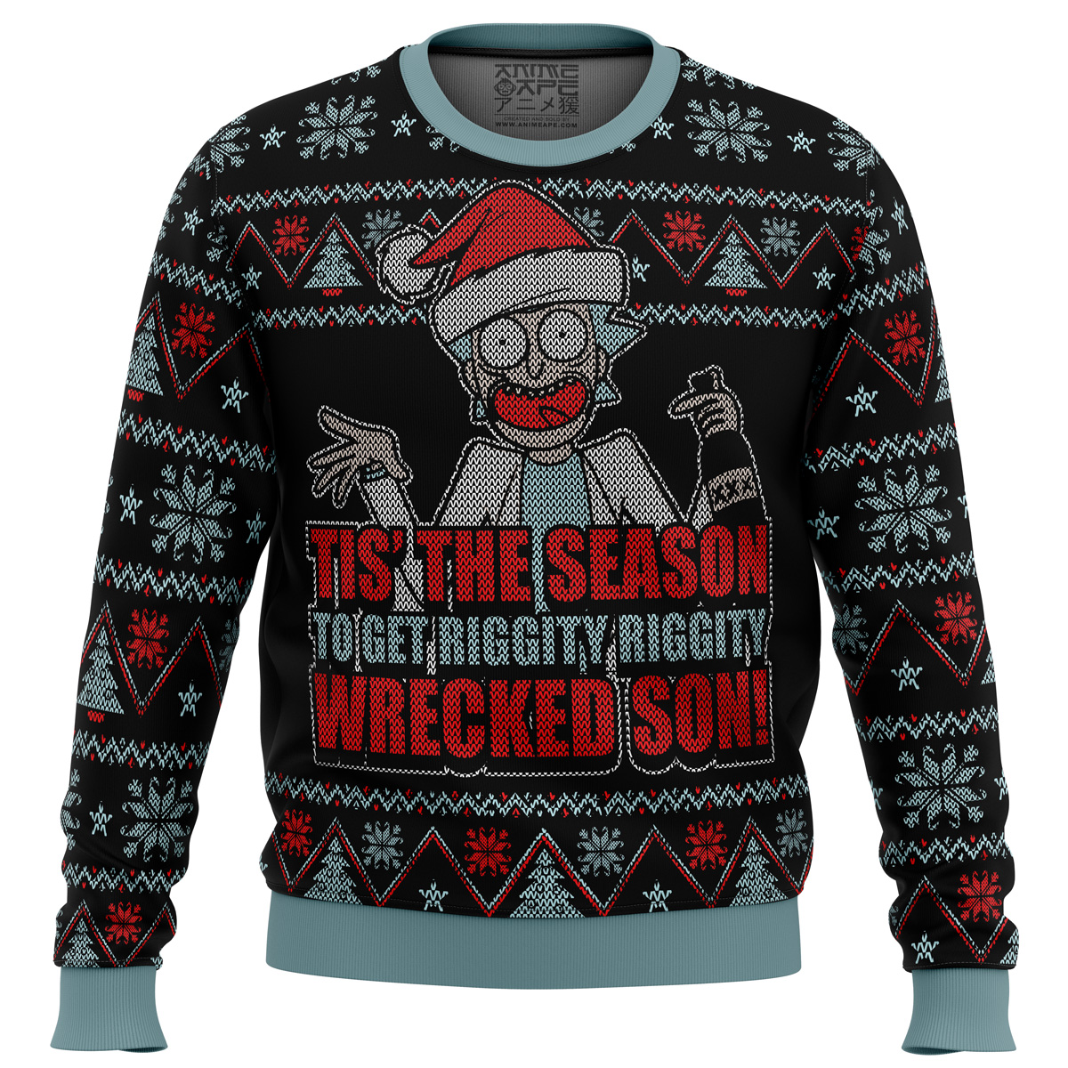 rick and morty tis the season ugly christmas sweater ana2207 5852 - Fandomaniax Store