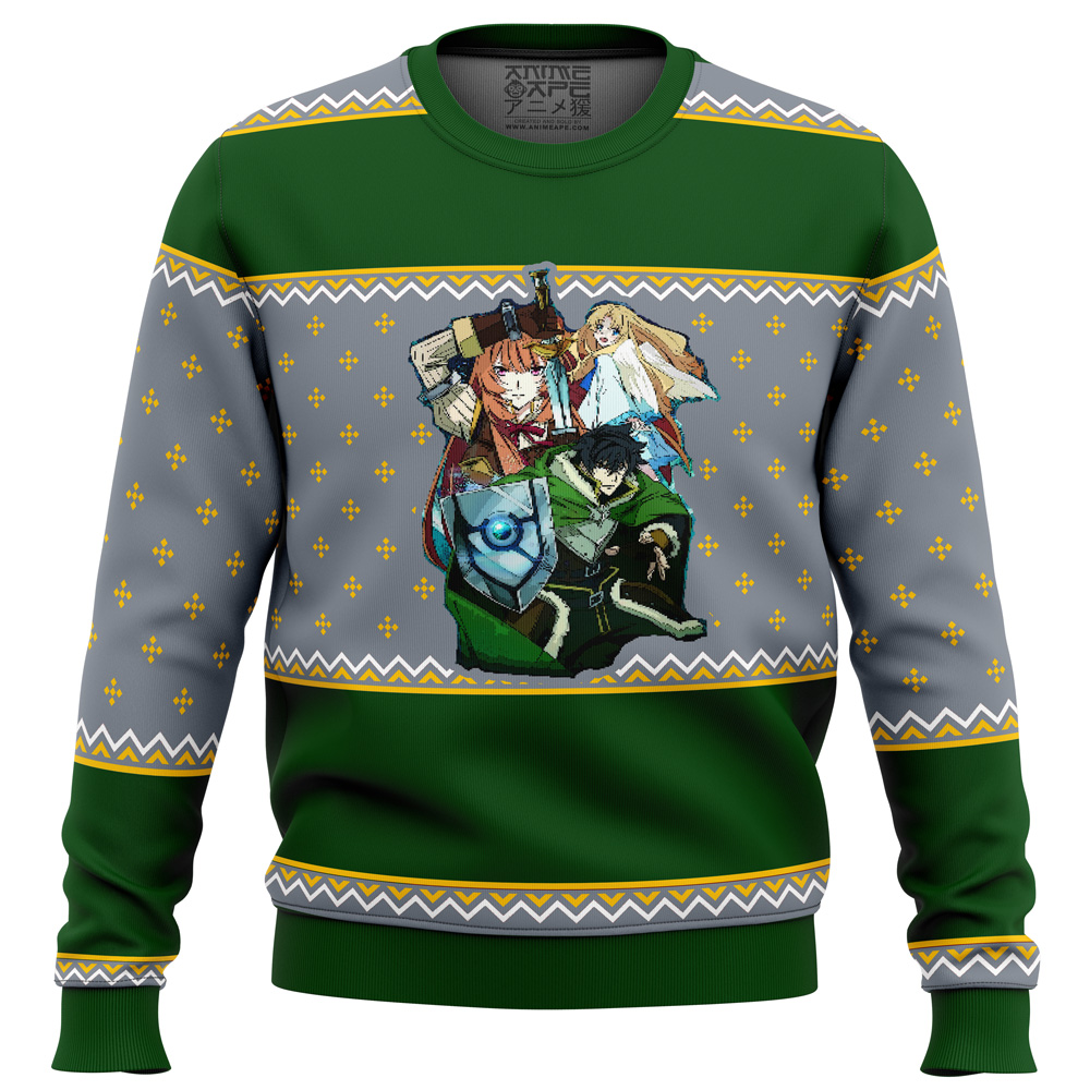 rising of the shield hero characters ugly christmas sweater ana2207 8534 - Fandomaniax Store