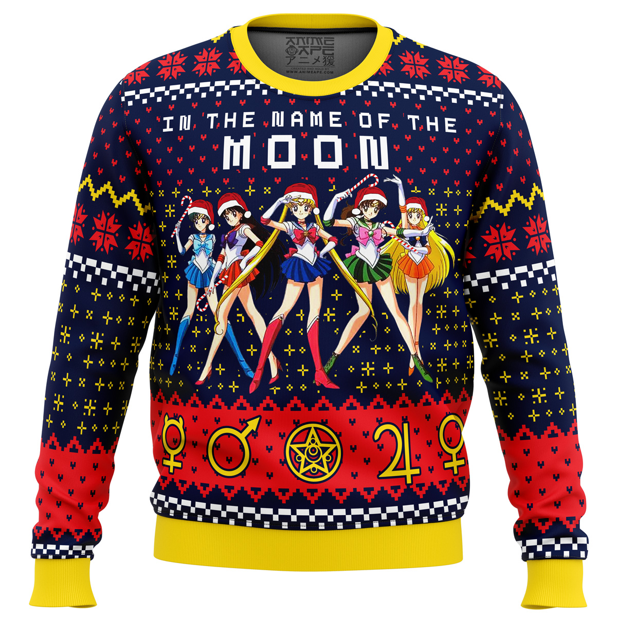 sailor moon in the name of the moon ugly christmas sweater ana2207 3807 - Fandomaniax Store