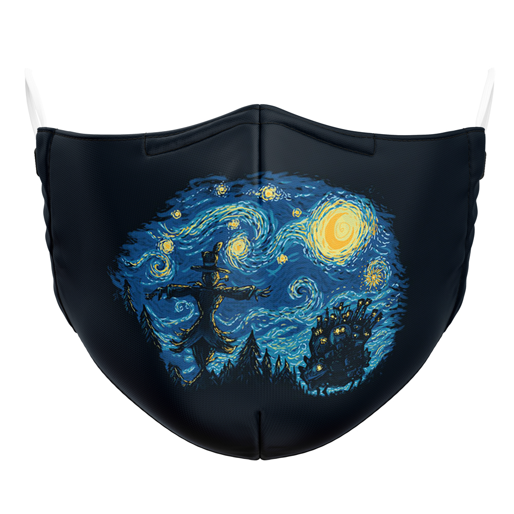 starry night castle howls moving castle face mask ana2207 2642 - Fandomaniax Store