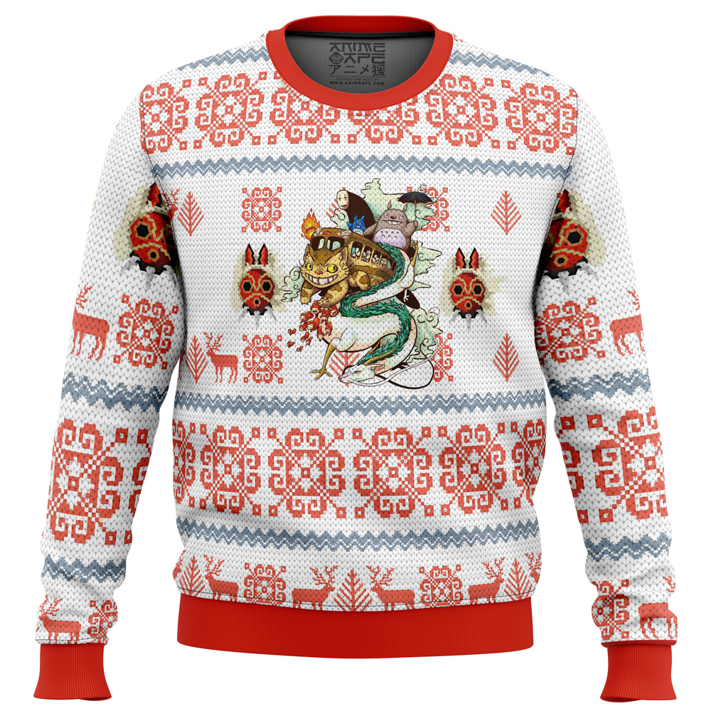 studio ghibli light ugly christmas sweater ana2207 5198 - Fandomaniax Store