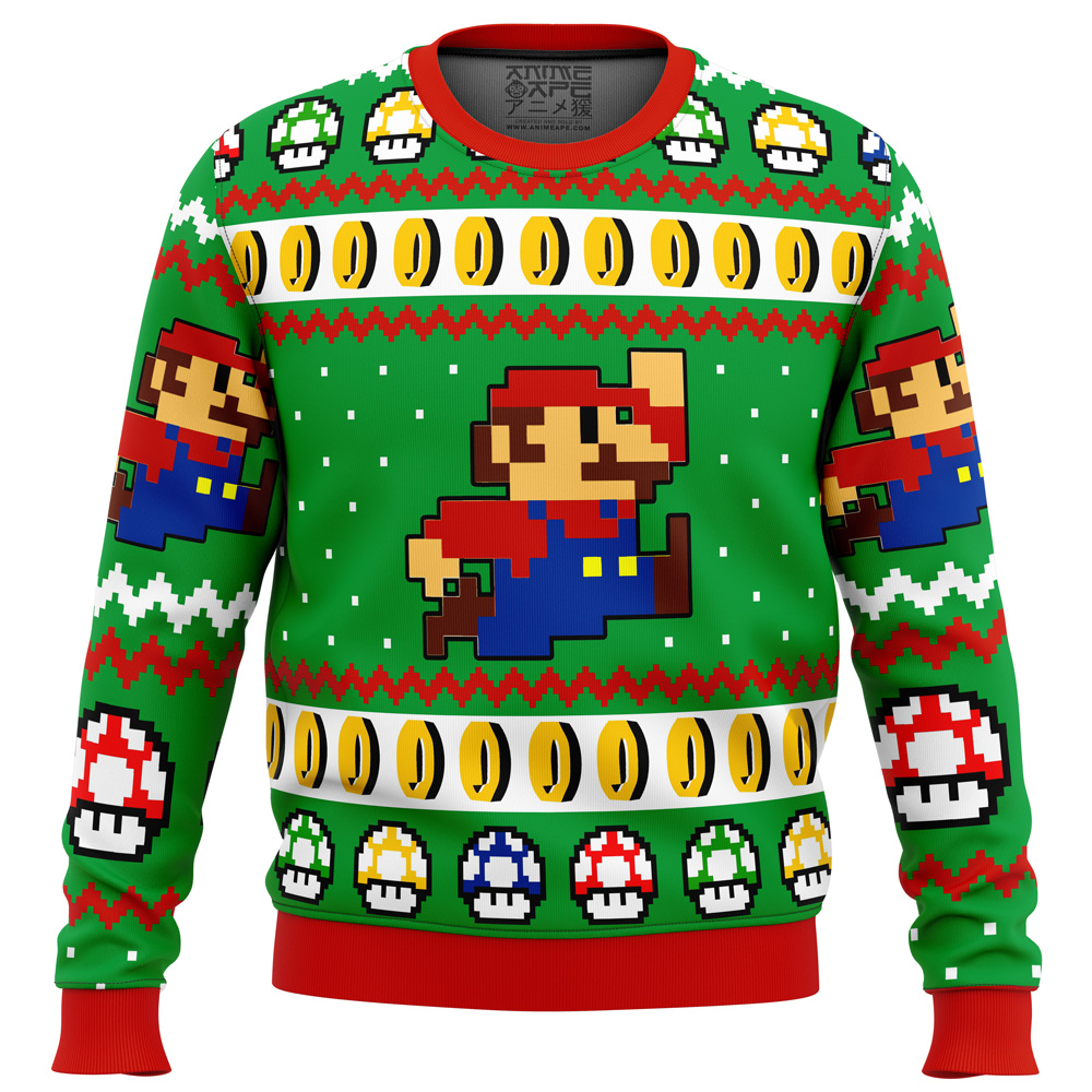 super mario jump ugly christmas sweater ana2207 6166 - Fandomaniax Store