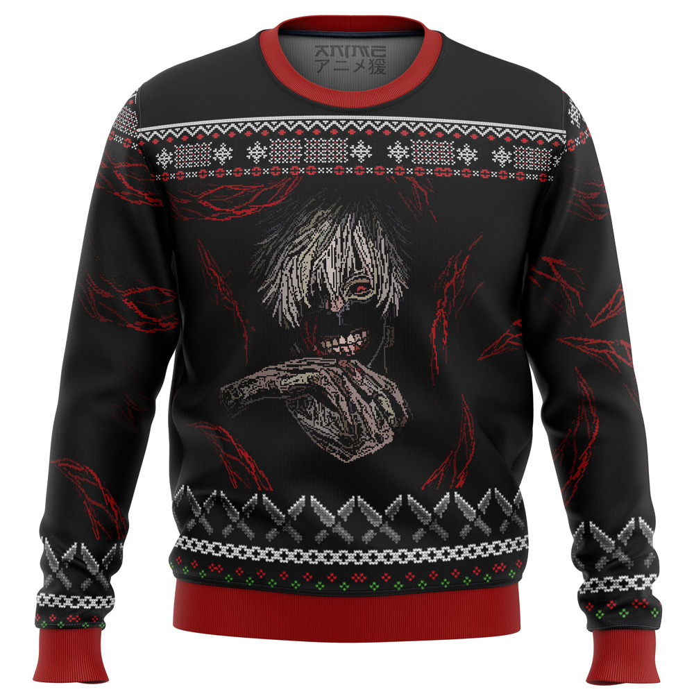 tokyo ghoul dark kaneki ugly christmas sweater ana2207 5260 - Fandomaniax Store