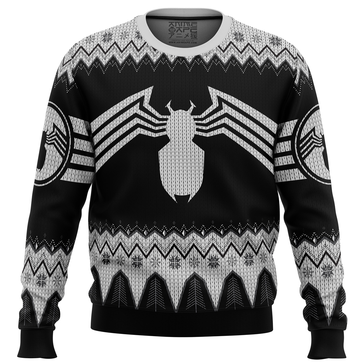 venom marvel venom symbol ugly christmas sweater ana2207 1251 - Fandomaniax Store