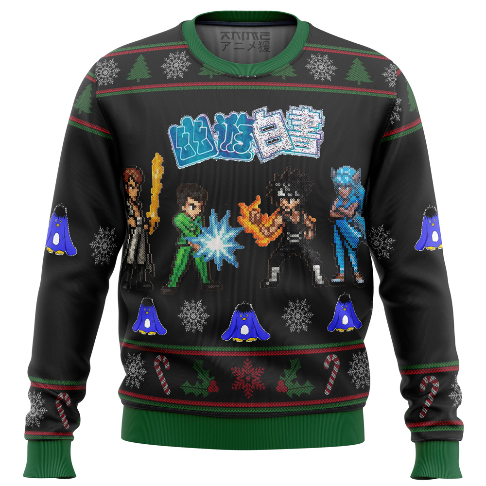 yu yu hakusho ghost fighter characters ugly christmas sweater ana2207 2864 - Fandomaniax Store