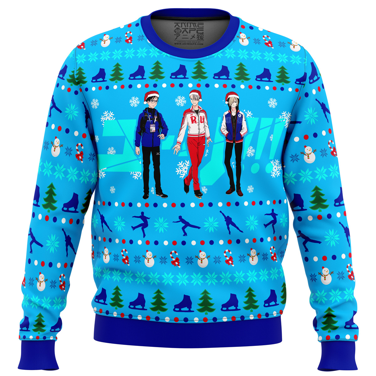 yuri on ice the top 3 ice skaters ugly christmas sweater ana2207 2878 - Fandomaniax Store
