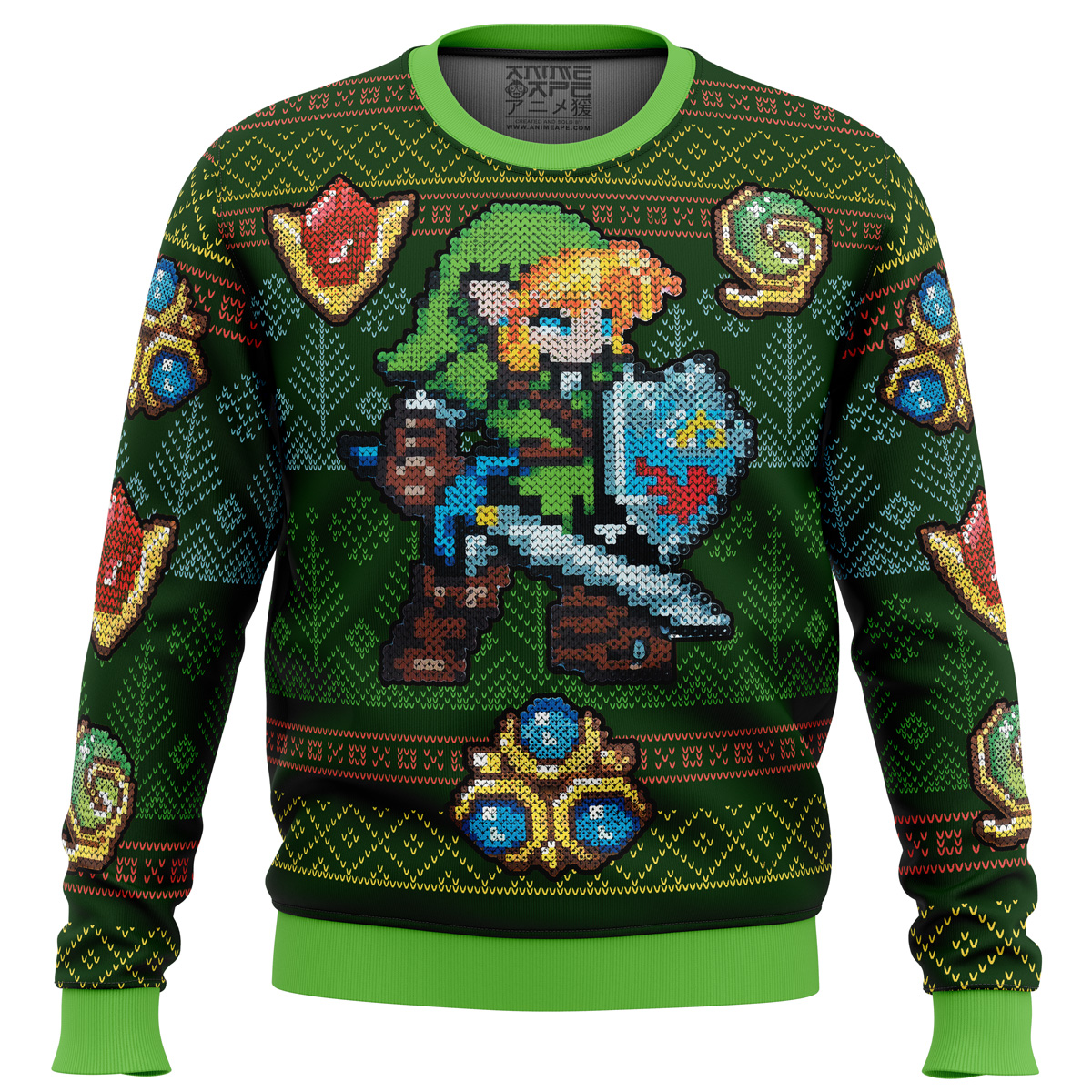 zelda link green ugly christmas sweater ana2207 6193 - Fandomaniax Store