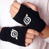 Anime Naruto Black Gloves Wrist Sweatband Cosplay Akatsuki Itachi Fingerless Fluorescence Gloves Wrist Gloves Accessories Gifts - Fandomaniax Store
