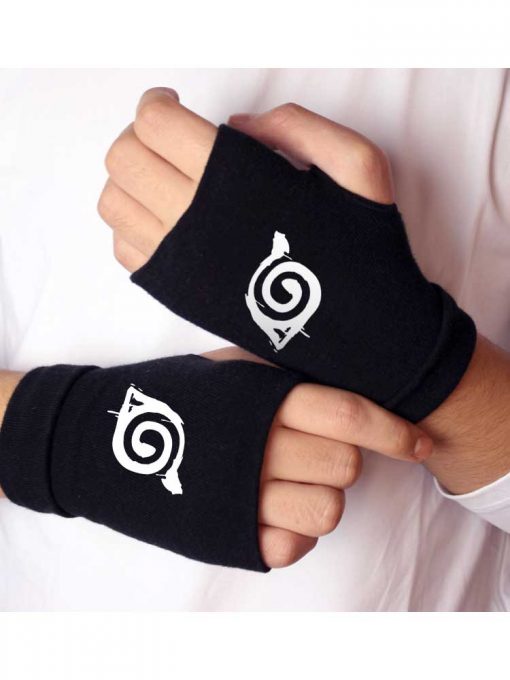Anime Naruto Black Gloves Wrist Sweatband Cosplay Akatsuki Itachi Fingerless Fluorescence Gloves Wrist Gloves Accessories Gifts - Fandomaniax Store