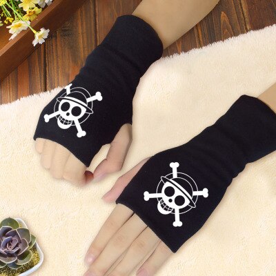 Anime ONE PIECE Monkey D Luffy cosplay Black Gloves Wrist Cuffs Men Women Gothic Gloves Arm 1 - Fandomaniax Store