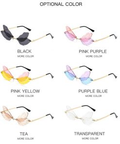 Demon Slayer Cosplay Sunglasses Kochou Shinobu Butterfly Sunglasses UV Protection Vintage Metal Rimless Halloween Glasses Gift 4 - Fandomaniax Store
