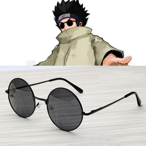 Hot Red Cloud Anime Cosplay Aburame Shino Cosplay Round Lens Sunglasses Black Frame Sun Glasses Widely - Fandomaniax Store