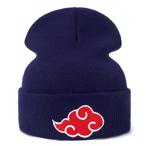 NARUTO Japanese Akatsuki Logo Anime Casual Beanies for Men Women Knitted Winter Hat Solid Color Hip 1 - Fandomaniax Store