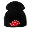 NARUTO Japanese Akatsuki Logo Anime Casual Beanies for Men Women Knitted Winter Hat Solid Color Hip - Fandomaniax Store