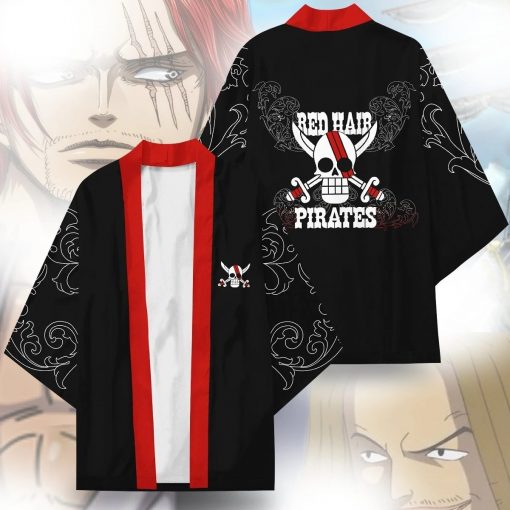 New Anime ONE PIECE Red Hair Pirates Kimono Shanks Cosplay Costumes Haori Teens Jacket Cardigan Bathrobe - Fandomaniax Store