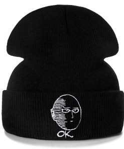 ONE PUNCH MAN Anime Cotton Casual Beanies for Men Women Knitted Winter Hat Solid Color Hip 1 - Fandomaniax Store