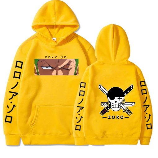 One Piece Hoodies Men Japanese Anime Zoro Printed Sweatshirt Streetwear Casual Unisex Fleece Pullover Male Tops 1 - Fandomaniax Store