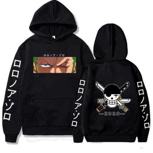 One Piece Hoodies Men Japanese Anime Zoro Printed Sweatshirt Streetwear Casual Unisex Fleece Pullover Male Tops - Fandomaniax Store